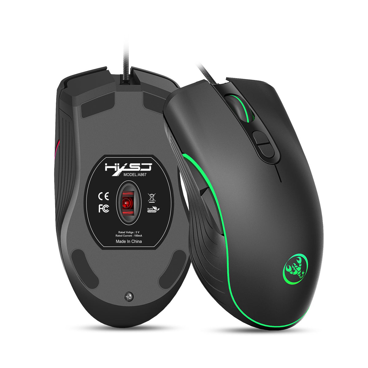 Ergonomic RGB Wired Gaming Mouse