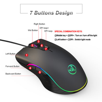 LED RGB Wired Gaming Mouse