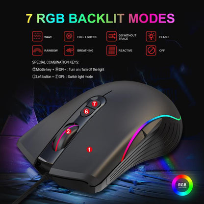 RGB Wired Gaming Mouse for PC
