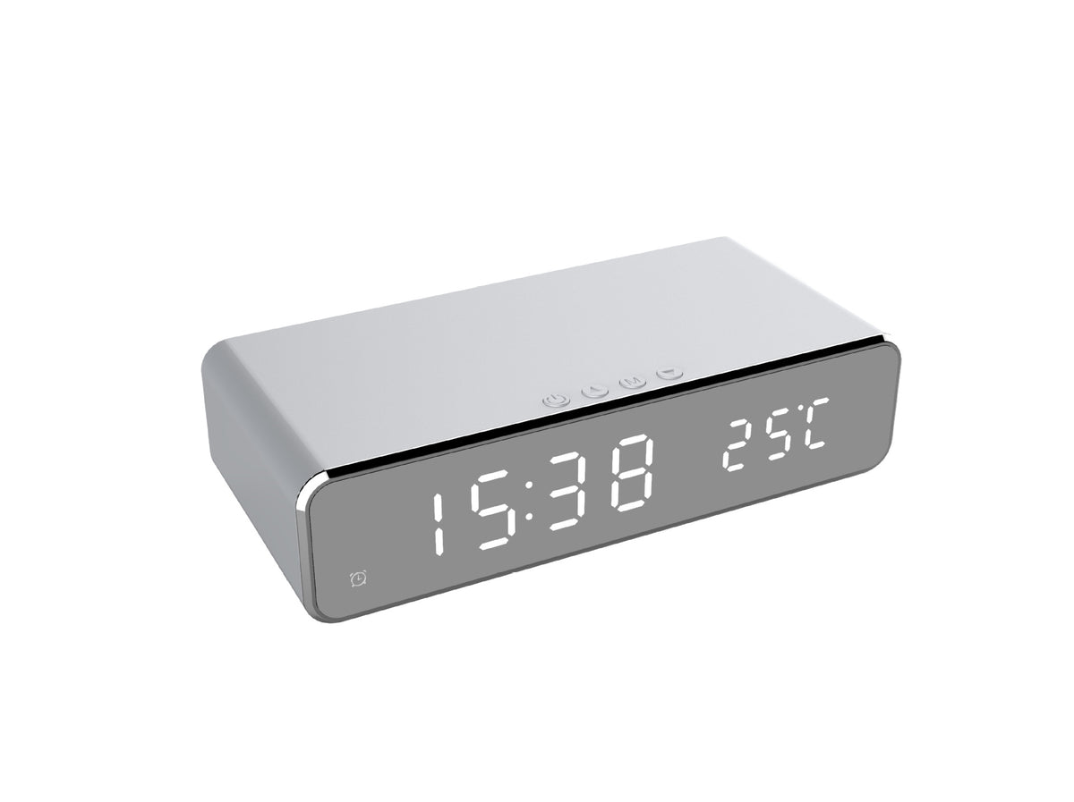 Digital LED Alarm Clock with Wireless Charger