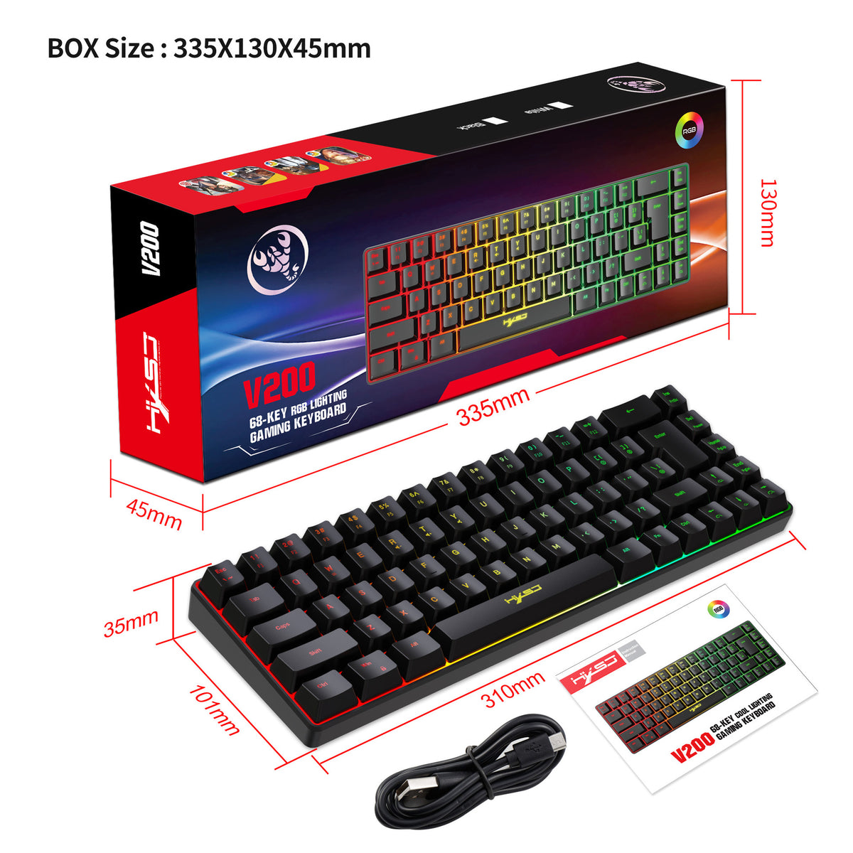 Full-Size Mechanical Feel Gaming Keyboard