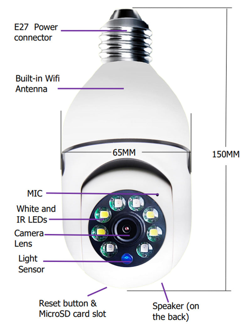 1080P WiFi Security Camera Bulb