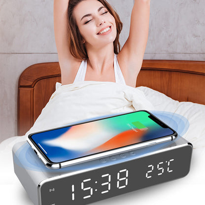 Digital LED Alarm Clock with Wireless Charger